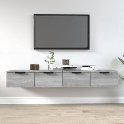 vidaXL Wandschränke 2 Stk. Grau Sonoma 68x30x20 cm Holzwerkstoff