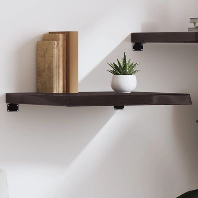 vidaXL Wandregal Dunkelbraun 60x50x(2-6) cm Massivholz Eiche Behandelt