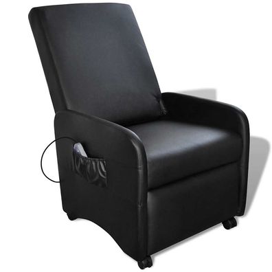 vidaXL Massagesessel Schwarz Kunstleder