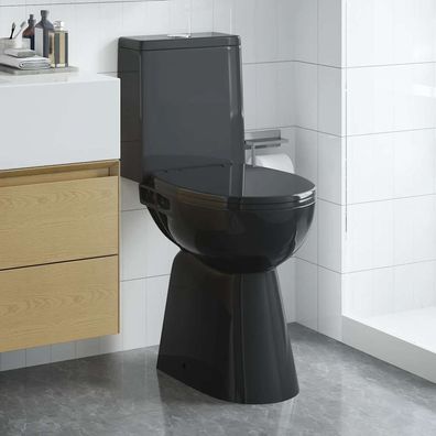 vidaXL Hohe Spülrandlose Toilette Soft-Close 7 cm Erhöhte Höhe Keramik