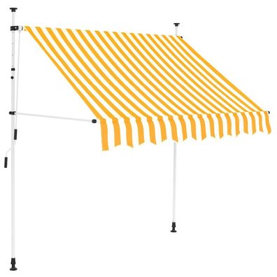 vidaXL Einziehbare Markise Handbetrieben 150 cm Orange/Weiß Gestreift