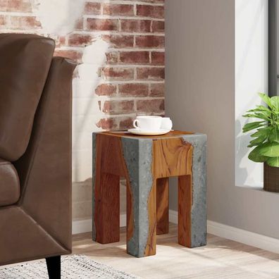 vidaXL Hocker Massivholz Teak und Harz