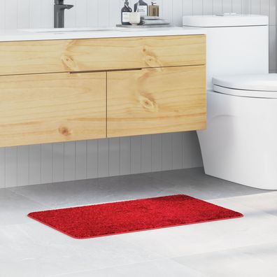 vidaXL Badematte Rechteckig Rot 50x80 cm Polypropylen Rutschfest