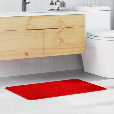 vidaXL Badematte Rechteckig Rot 60x90 cm Polypropylen Rutschfest