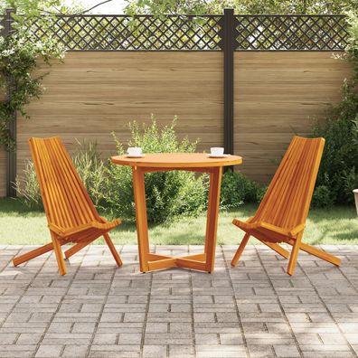 vidaXL Klappgartenstühle 2 Stk Massivholz Akazie