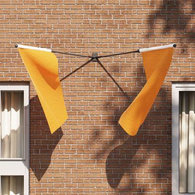 vidaXL Flaggenhalter für 2 Flaggen Wandmontage Schwarz Stahl