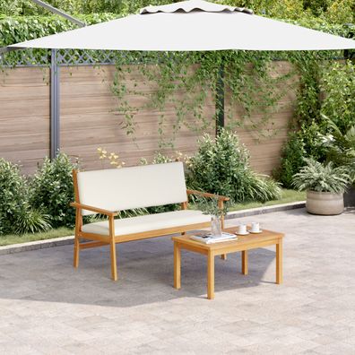 vidaXL 4-tlg. Garten-Sofagarnitur mit Kissen Massivholz Akazie
