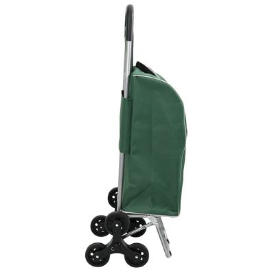 vidaXL Einkaufstrolley mit Treppensteiger Grün 38 L