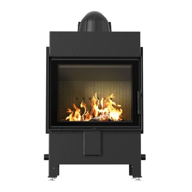 Kamineinsatz aus Stahl KRATKI LUCY 12 kW Ø 200 schwarz Verkleidung mit Türfeder