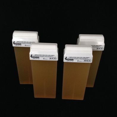 4 x Wachspatrone Honig, 100 ml, Warmwachs, Waxing Wax cartridge honey normal NEU