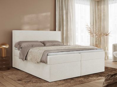 Boxspringbett, Doppelbett mit Multipocket-Matratze, struktur dekostoff - JAGUAR