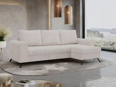 Ecksofa L-Form Sofa mit Schlaffunktion und Bettkasten - Wohnlandschaft - HUGO L