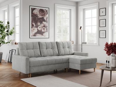 Ecksofa L-Form Sofa mit Schlaffunktion Wohnlandschaft Couch mit Bettkasten - COLIN L