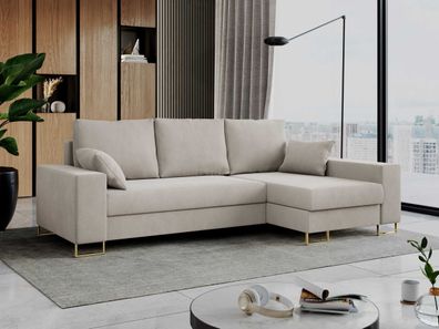 Ecksofa L-Form Sofa mit Schlaffunktion Wohnlandschaft Couch mit Bettkasten - DORIAN L