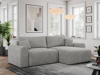 Ecksofa L-förmige Couch mit losen Kissen und Schlaffunktion freistehend sofa - NELSON