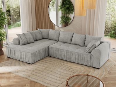 Ecksofa L-förmige mit Schlaffunktion und lose Kissen, Stil Glamour - ORTA L