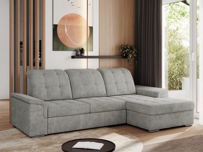 Ecksofa mit Schlaffunktion, gesteppter Sitzfläche und Réckenlehne - Madrito L