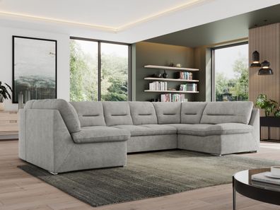Ecksofa U-form mit Schlaffunktion Big sofa XXL Wellenfedern Wohnlandschaft - Morbido