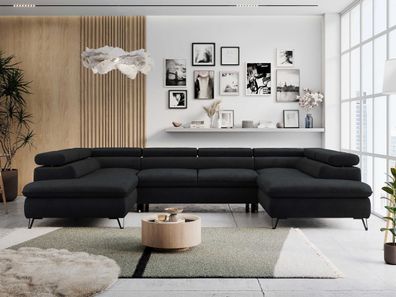 Ecksofa U-Form, Wohnlandschaft mit Schlaffunktion PETER U