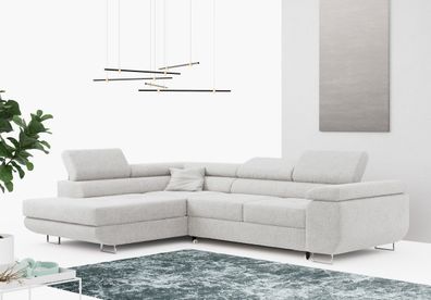 Ecksofa Wohnzimmer - Wohnlandschaft - L-Form Couch mit Schlaffunktion - GUSTAW L
