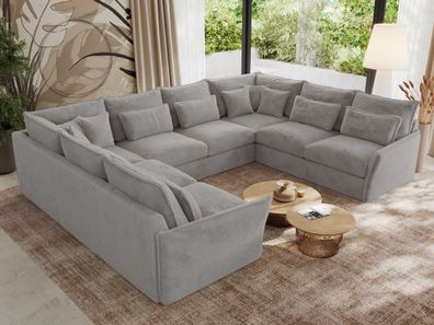 Großes Modulares Ecksofa U, 6-Sitzer, Wohnlandschaft, Big Sofa XXL - VERSO U 8M