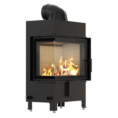 Kamineinsatz aus Stahl KRATKI LUCY links 12 kW Ø 200 mit Türfeder