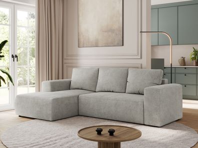 L-förmiges Ecksofa mit losen Kissen, Bettkasten und Armlehnen - Trentino L