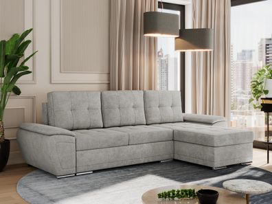 Universelles Ecksofa mit Schlaffunktion und Bettkasten, lose Kissen - UMBRIA L