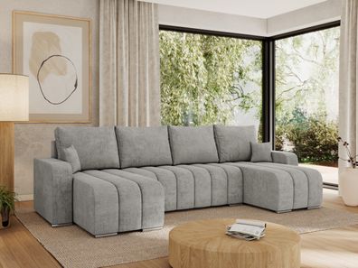 Universelles U-form Couch mit losen Kissen und Schlaffunktion - Kirasso U