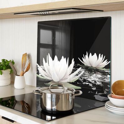 Tulup Schneidebrett Seerosen, Weiß Schneidebrett Glas Glasbretter