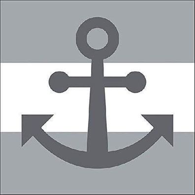 Servietten Anker Graue Streifen