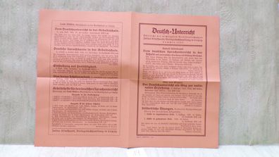 Werbeblatt Deutschunterricht Julius Klinkhardt Leipzig 1933 4 Seiten