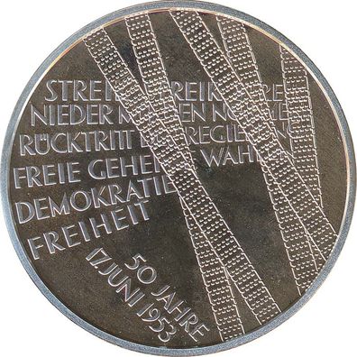 BRD 10 Euro 2003 A PP 50 Jahre 17. Juni 1953 Silber*