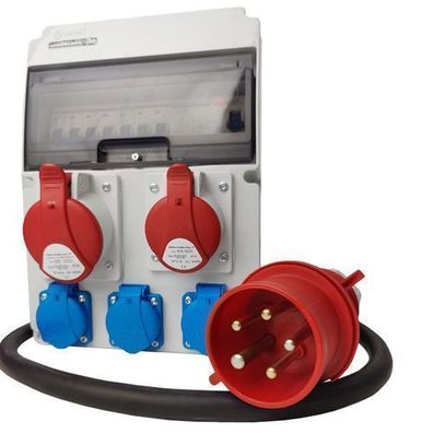Baustellenverteiler JUN-S/FI 1x 32A 1x 16A 3x230V mit Kabel IP44 DOKTORVOLT®