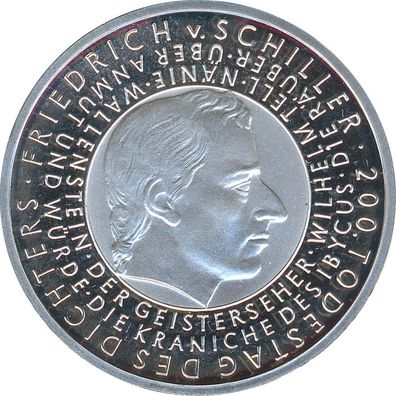 BRD 10 Euro 2005 G PP Friedrich von Schiller Silber*