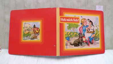 Hab mich lieb S&S Schwager Steinlein 6610920 altes Pappbilderbuch