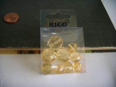 3er Sortiment Facetten-Perlen - Farbe: honig transparent