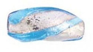 Perle, Spirale - silber-türkis - 20x8mm