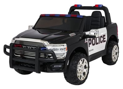 Dodge RAM 3500 Police Truck 24V 400W 2-Sitzer - schwarz/weiß - Kinder Elektroauto