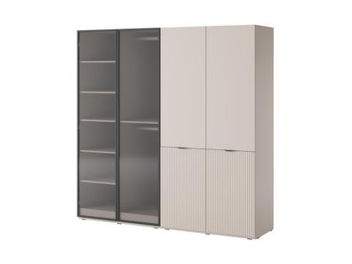 BETTSO Satz von 2 modularen Schränken Sandbox NOVA cashmere + FLUTES mit LED