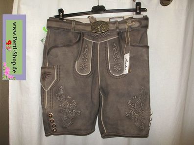 Kurze Lederhose mit Gürtel, Kaffee, Fuchs Trachtenmode, Neuware