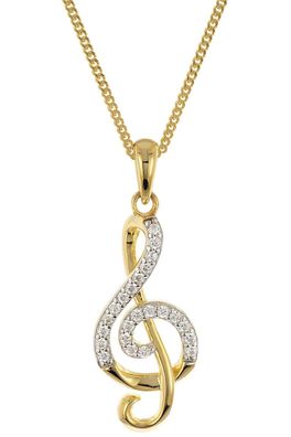 trendor Schmuck Halskette Mit Notenschlüssel 925 Silber Vergoldet 28456