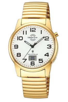 Master Time Herren-Funkuhr Daily Zugband Goldfarben MTGA-10946-12Z