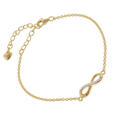 trendor Schmuck Damen-Armband Unendlichkeit 925 Silber Vergoldet 28443
