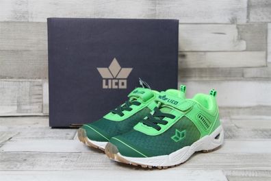 LICO Kinder Sportschuh grün-lemon mit Klettverschluss und Gummisenkel