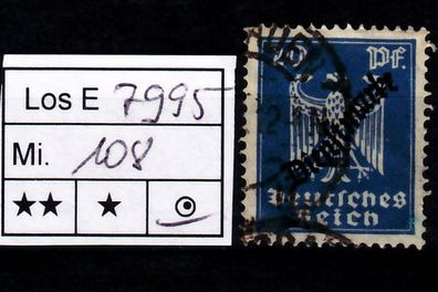 Los B7995: Deutsches Reich Dienst Mi. 108, gest