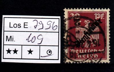 Los B7996: Deutsches Reich Dienst Mi. 109, gest