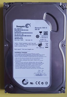 Seagate ST3500418AS 500GB SATA II, 500 GB