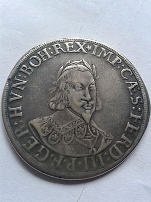 Silber Reichstaler Augsburg 1639 Kaiser Ferdinand III. Dav. 5038 Forster 277