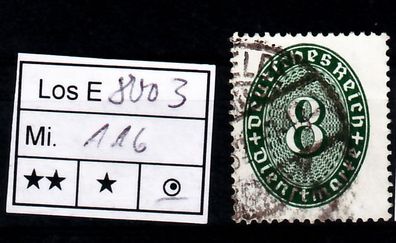 Los B8003: Deutsches Reich Dienst Mi. 116 b, gest